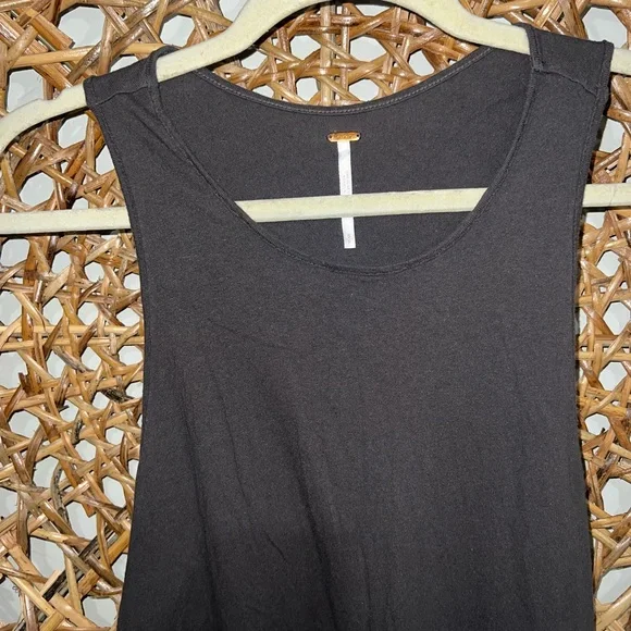 free people long tank size small dark gray 100% cotton - Picture 4 of 11